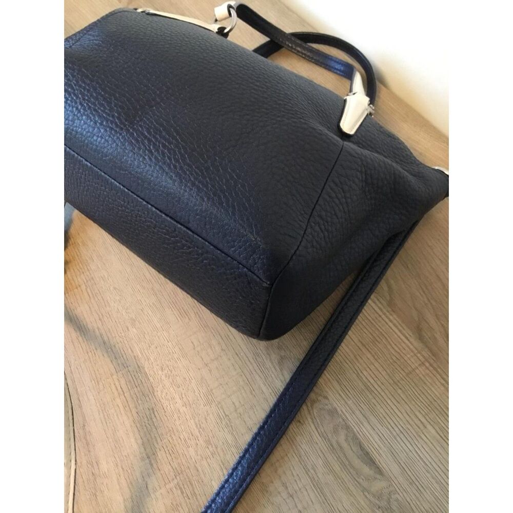 Coach Mini Kelsey Satchel Crossbody in Navy Pebbled Leather, White trim F59853 - Picture 6 of 10